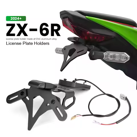 For Kawasaki Ninja ZX-6R ZX-6r Ninja ZX6R 2024 Motorcycle Accessories Rear Short Tail License Plate 