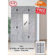 🔥 Free Delivery +Free Installation 🔥5FT x 7.5FT Wardrobe 6 Door with 4 Door Top with Mirror Cuqboard