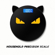 LOT ตาชั่งอิเล็กทรอนิคส์ ตาชั่งอิเล็กทรอนิกส์ สัตว์ประหลาดตัวเล็ก ตาชั่งร่างกายมนุษย์ ตาชั่งการ์ตูน ตาชั่งสุขภาพ   LOT round weight electronic scale little monster human scale precision cartoon scale health scale Black 28CM