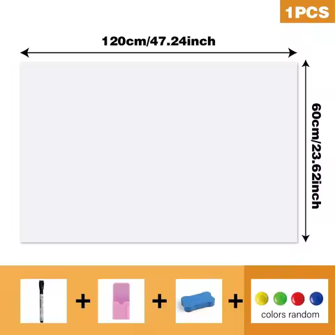 Write-on Magnetic Magnetic Adhesive Whiteboard Stickers Set, 23.62×47.24 Inches, Suitable for The Sc