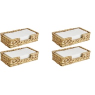 4PCS Bathroom Disposable Guest Towel Holder Long Seagrass Woven Rattan Wicker Table Hand Guest Towel