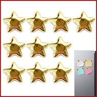 Star Magnets for Fridge 10 Pieces 3D Resin Cute Gold Strong Hold Stickers Decorative Small Fridge Ma