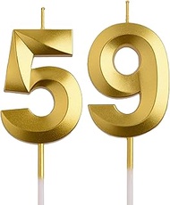 59th 95th Birthday Candles, Gold 95 59 Year Old Number Birthday Candles, Birthday Party Decorations 