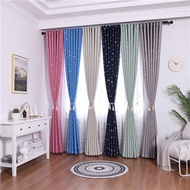 Ready Stock 2JL369 1PC 6 color Blackout Curtain  Star and Moon Children's Ring Hook Rod  Type "Customizable”