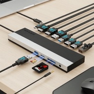WAVLINK 12-Port USB-C Dock 4K 60Hz DP HDMI, 100W Power Delivery, USB 2.0/3.0, SD/TF Card Reader, Gig