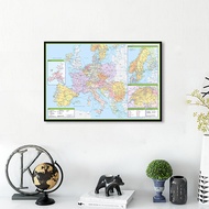 【Hot Style】English Map-Europe Map-Political Distribution,Line Map,Home Decor,Study,Geographical,Tour