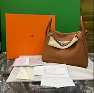 愛馬仕/Hermes  lindy 30 金棕 銀扣 T刻 