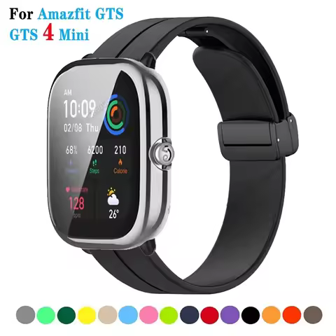 Magnetic Silicone Strap For Huami Amazfit GTS 4 Mini Bracelet Folding Buckle band for Amazfit GTS 4 