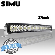 1pc 32inch 12D High-power 3 แถว LED light bar off-road 12V 390W รวม beam 4x4 work light bar เหมาะสำห