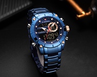 Box Exclusive Jam Tangan Naviforce 2Timer New NF-9163M HA-197UON / Jam Tangan Fashion Pria Tali Rant