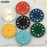 NICOLOO Watch Dial Face, Aluminum alloy Colorful Green Luminous Dial, Precise Position Hole 28.5MM D