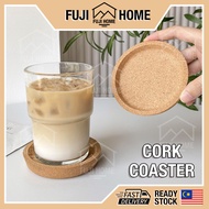 🏠READY STOCK🏠10CM Cork Coaster Round Heat Resistance Coffee Mug Tea Drinks Coaster Dining Pad Pelapi