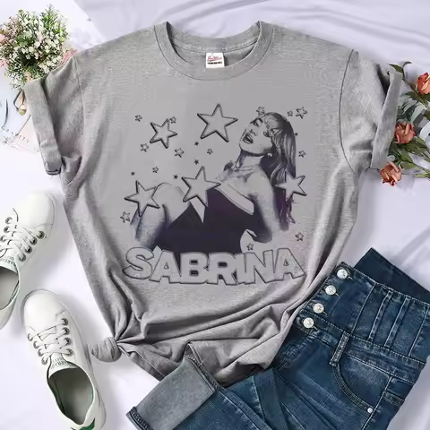 Sabrina Carpenter top women graphic tshirt girl 2000s anime streetwear clothes