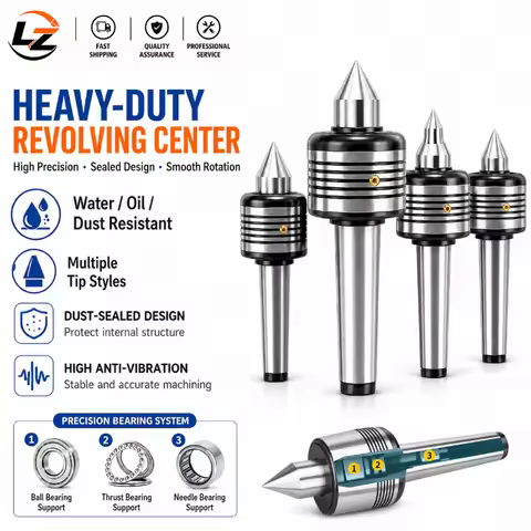 MT2 MT3 MT4 MT5 Morse Taper Live Center Rotary Lathe Center CNC Turning Tool Double Bearing Alloy Ti