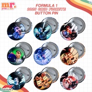 F1 2025 FISHEYE BUTTON PIN BADGE FORMULA ONE MINI BUTTON PIN BADGE