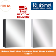 Rubine BOW 38cm Stainless Steel Mirror Cabinet 1 Door RMC-1138D10 BK / RMC-1138D10 WH