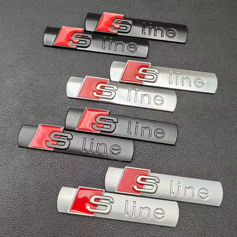 2Pcs 3D Metal Sline Logo Emblem Car Fender Badge Stickers for Audi A1 A2 A3 A4 A5 A6 A7 Q2 Q3 Q5 Q7 