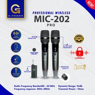 G-POWER Microphone 202 PRO / Mic Karaoke Meeting Professional Mic Wireless Jernih Charger Lock Freku