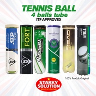 Bola Tenis isi 4 Dunlop Nassau Slazenger Tennis Ball