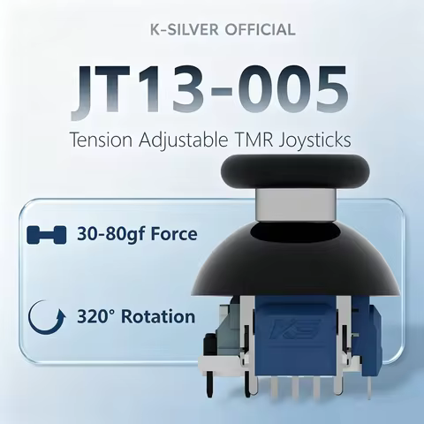 K-Silver JT13-005 Adjustable TMR Magnetic Joystick 30-80gf Anti-Drift Replacement Stick for PS4 for 