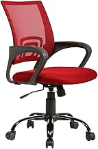 Office Chair Cheap Desk Chair Ergonomic Computer Chair Mesh Back Support Modern Executive Adjustable Rolling Swivel Chair for Home&amp;Office, Red