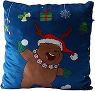 MINISO 16'' We Bare Bears Collection Christmas Season Pillow (Grizzly), Premium Polyester Decorative Throw Pillow for Home Décor