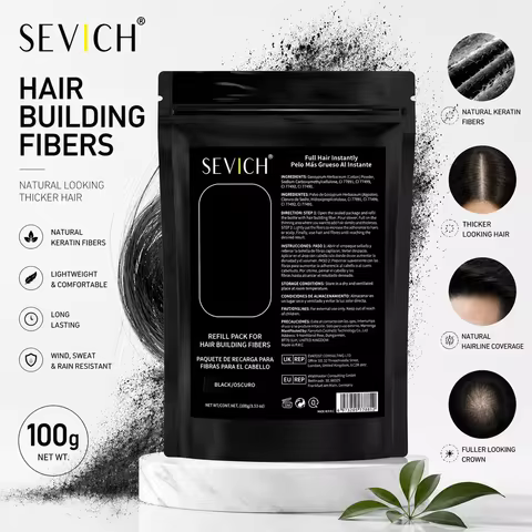 100g Hair Building Fibers Powder 10 Color Keratin Hair Fiber Refill Thickening Spray Instant Regrowt