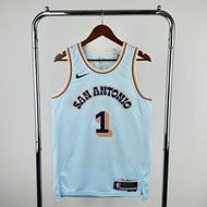 25賽季 Spurs 城市版 NBA 球衣 #1 #3 #10 波衫 男裝刺繡球服