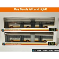 1:110 scale Singapore Bendy bus model (Mercedes O405G MK.1) service 171