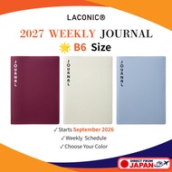 Laconic Weekly Journal Planner 2027 B6 September 2026 Start Japan