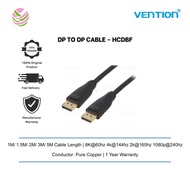Vention DP to DP Cable Black 8K DP 1.4 Pure Copper 1M/ 1.5M/ 2M/ 3M/ 5M Cable Length - HCDBF