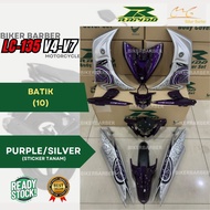 RAPIDO Coverset Yamaha Lc135 V4 V5 V6 V7 Batik (10) Purple Red Blue Silver Black Pink Cyan Body Cove