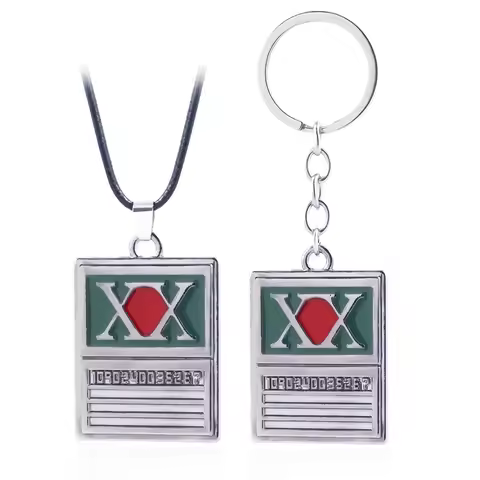 Anime Hunter x Hunter Keychain License Card Metal Badge Pendant Key Chain Holder Men Gift Jewelry Ch