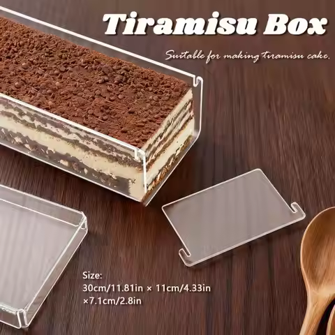 ✿Transparent Tiramisu Box Tiramisu Container Multifunction Acrylic Sturdy Rectangular Baking Model F