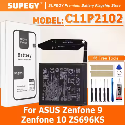 2026 Years 4900mAh C11P2102 Battery For ASUS Zenfone 9 /Zenfone 10 ZS696KS Phone Battery +Free Tools