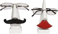 Purpledip Wooden Spectacles Stand Set 'Cool Couple': Funky Design Glasses Specs Holder (12098)
