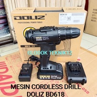 BERKUALITAS BOR CORDLESS DRILL BATERAI 21V DOLIZ BD618 BOR CAS MERK