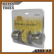 B.I.T L588-AB Door Knob Door Lock Entrance Lockset with Key