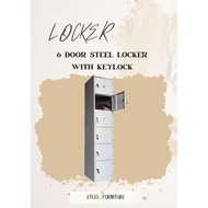 6 DOOR STEEL LOCKER WITH KEYLOCK