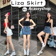 Acasey กระโปรงกางเกง ลิซ่า Liza ติดเทรน์ ผ่าข้าง ใส่แล้วขาเรียว ซับในเป็นผ้ายีนส์ ใส่สบาย ไซส์ S - X