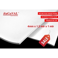 White Neoprene Sheet I 4mm(Thick)x1.2meter(Width)x1meter(L) I White Rubber Sheet I Food Grade Rubber