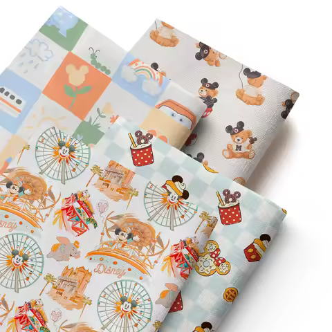 Pre-cut 1pc Official Disney Mickey Themed Large Pre-Cut Fabric - Vintage Disney Characters - Extra W