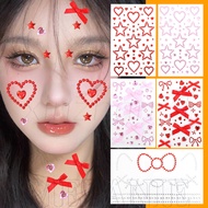DIY Body Art Decoration - Y2k Rhinestone Ribbon Bow Tattoo Sticker - Self-Adhesive, Waterproof, Temp
