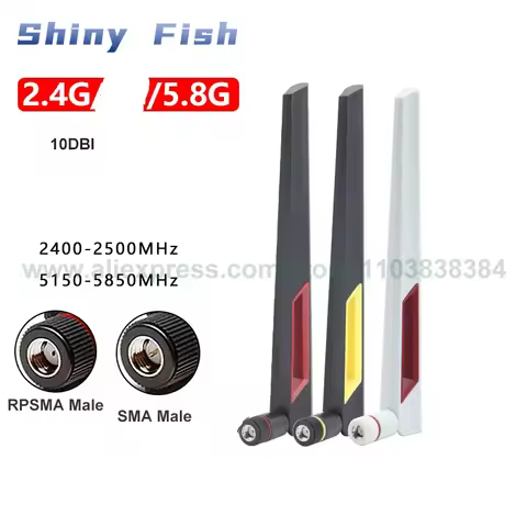 2PCS WiFi Router External Antenna 10dbi High Gain Dual Band Amplifer 2.4G 5.8G WLAN Signal Booster R
