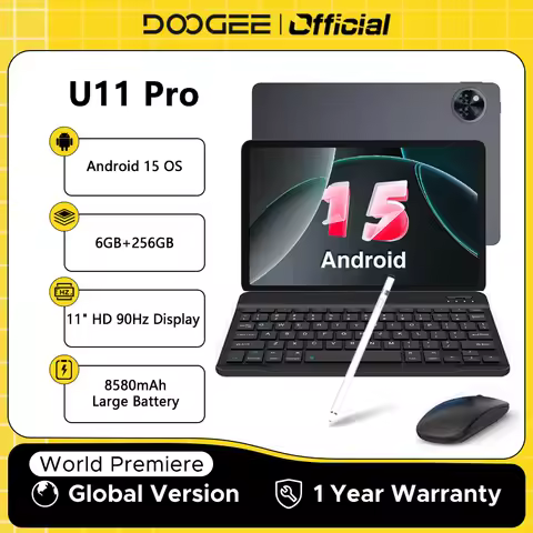 DOOGEE U11 Pro Android 15 Tablet 30GB(6+24) 256GB 11" HD 90Hz Display 8580mAh Battery Unisoc T7200 o