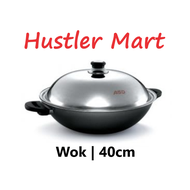 ASD 40cm Induction Hard Anodized Wok with Steamer & Stainless Steel Cover