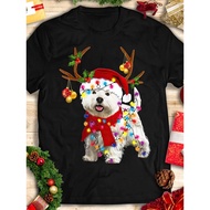 Santa Westie Dog BLACK T Shirts Tee Unisex Size S-5XL GS041Same Style for Men and Women 2025 Summer 