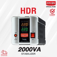 ZIRCON HDR 2000VA STABILIZER(AVS) สำหรับป้องกันไฟตก ไฟเกิน ไฟกระชาก (ไม่สำรองตอนไฟดับ) ของแท้ ส่งไว ประกัน 2 ปี