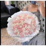 Princess style wax flower bouquet of 99 flowers available in many designs