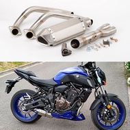 Motorcycle Modified Exhaust Pipe Muffler MT-07 Small Hexagon Exhaust MT07 Front Section FZ07 Exhaust